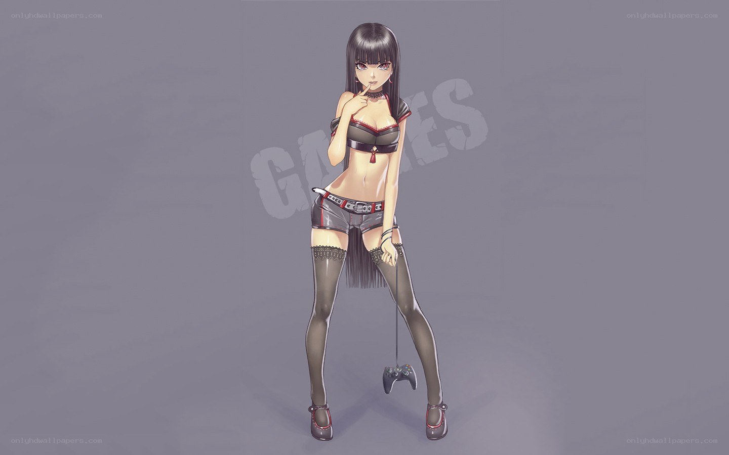 anime girl with game controller