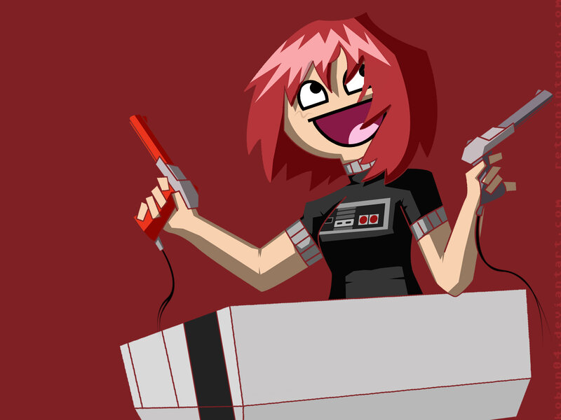 anime girl with game controllers