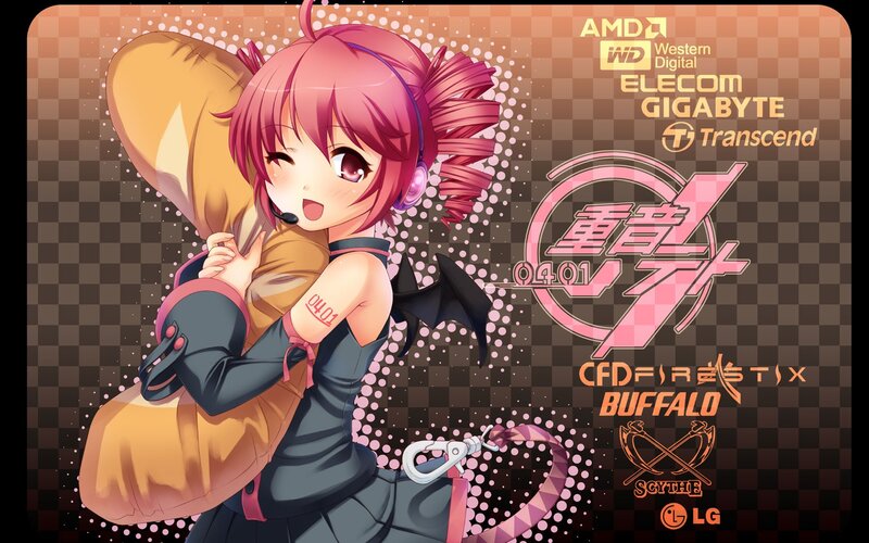 anime girl with gaming brands