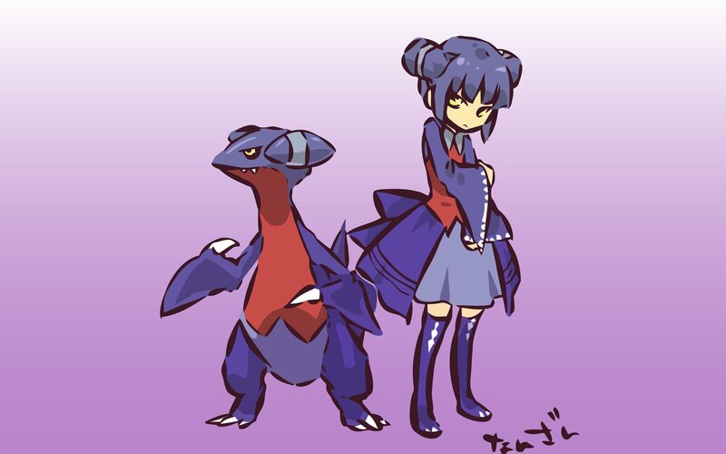 anime girl with Garchomp