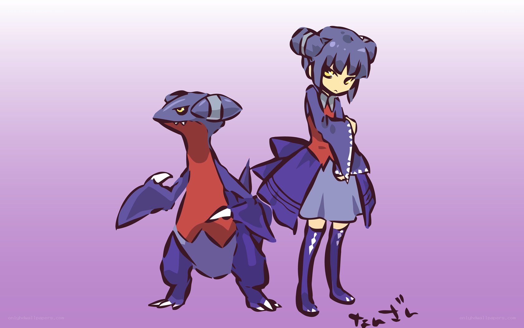 anime girl with Garchomp
