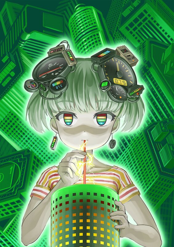 Anime Girl with Gauges