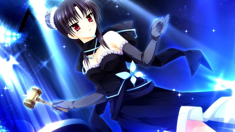 Anime Girl with Gavel — Blue, Dramatic