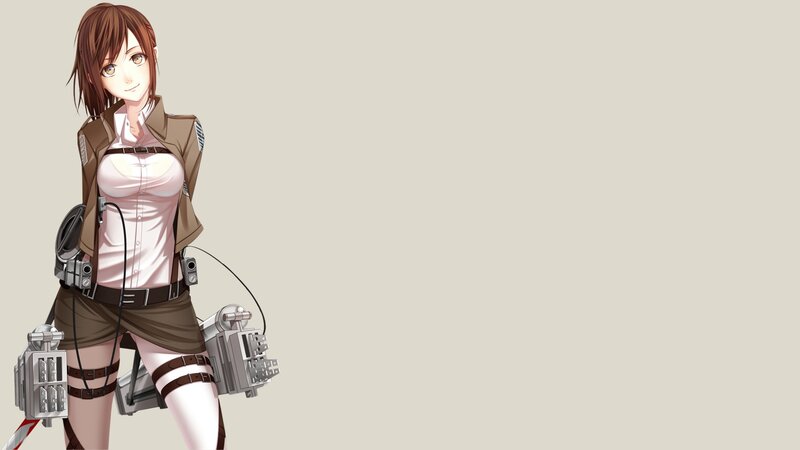 Anime Girl with Gear — Brown, Neutral