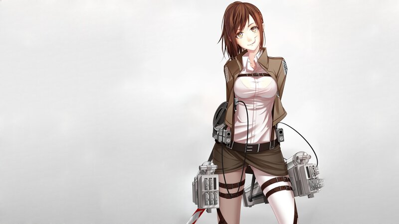 Anime Girl with Gear — Brown