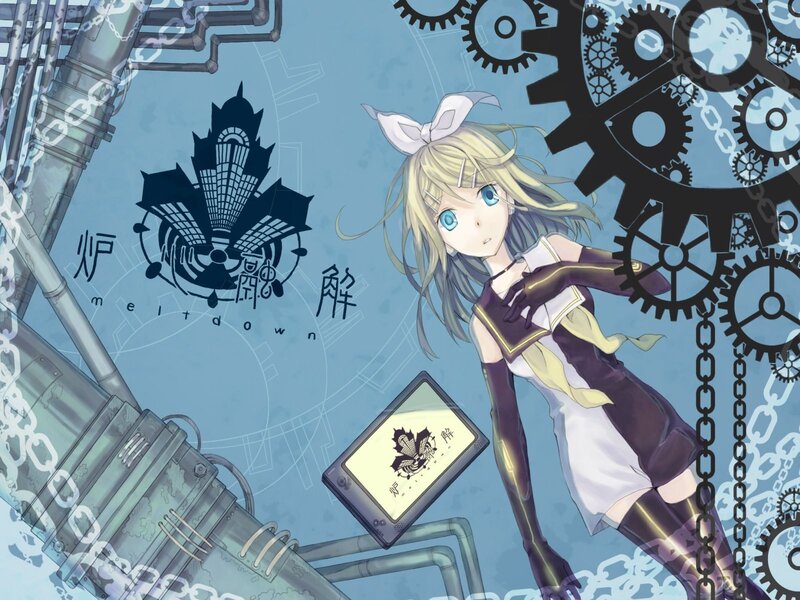anime girl with gears and chains