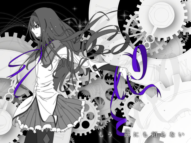 Anime Girl with Gears — Black