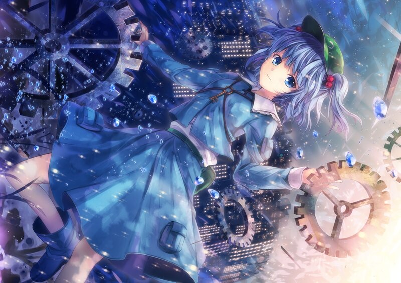 Anime Girl with Gears — Blue