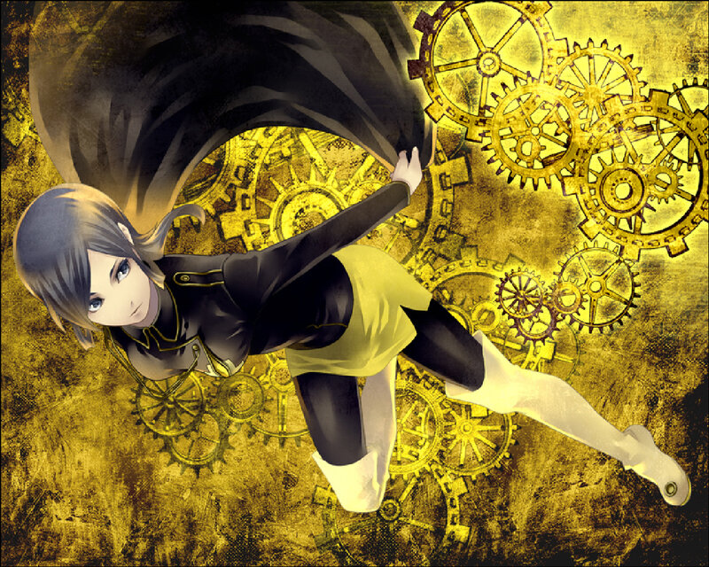 Anime Girl with Gears — Yellow