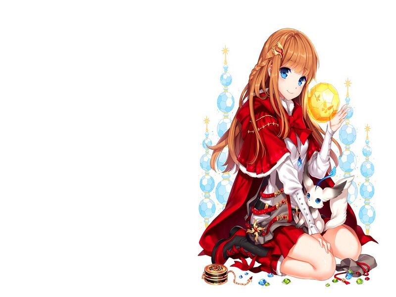 Anime Girl with Gem — Red