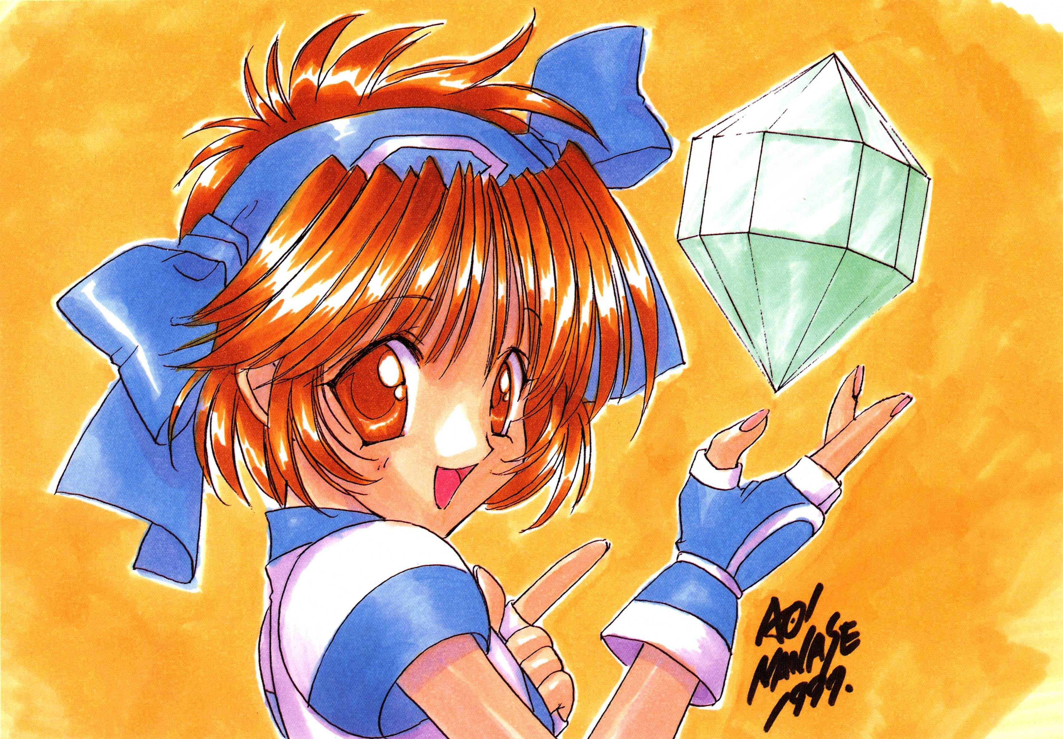 anime girl with gem