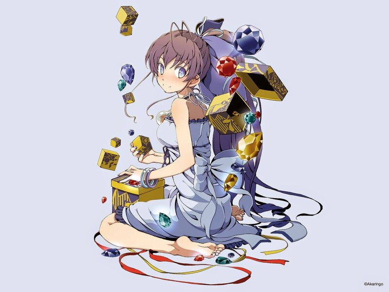 Anime Girl with Gems — Purple