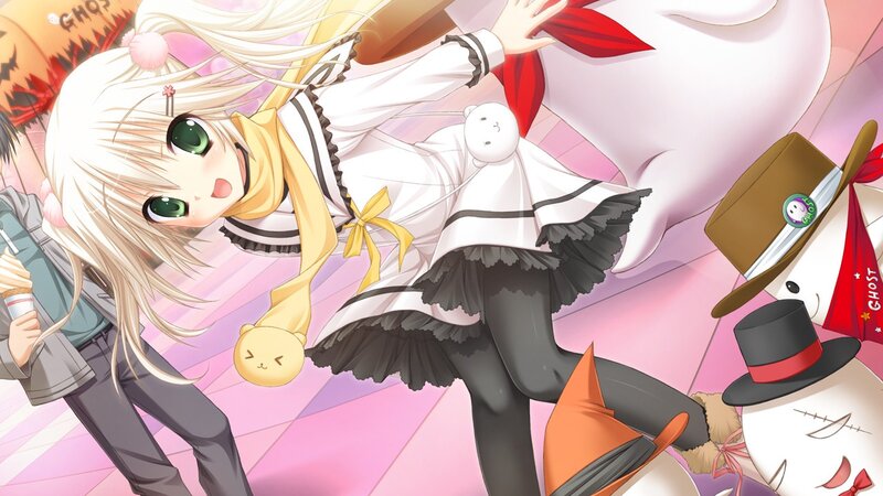 anime girl with ghost characters