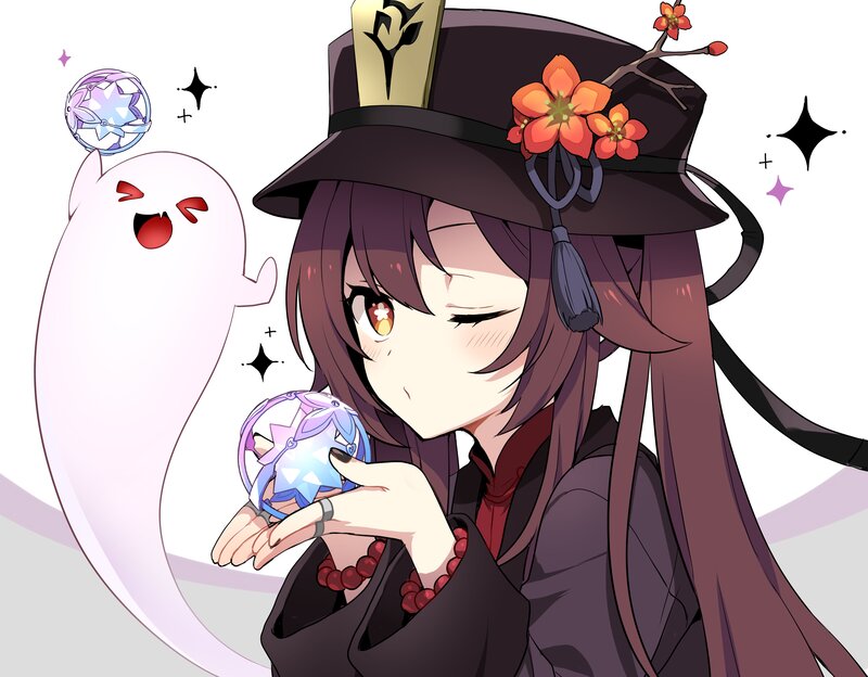 Anime Girl with Ghost — Purple