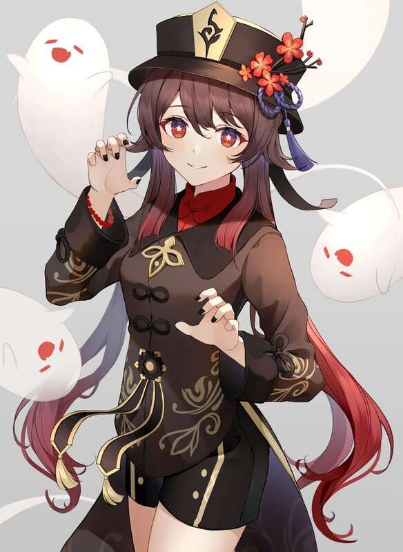 Anime Girl with Ghosts — Brown