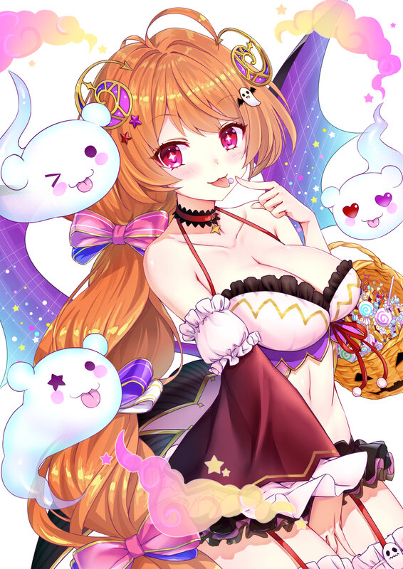 Anime Girl with Ghosts — Orange