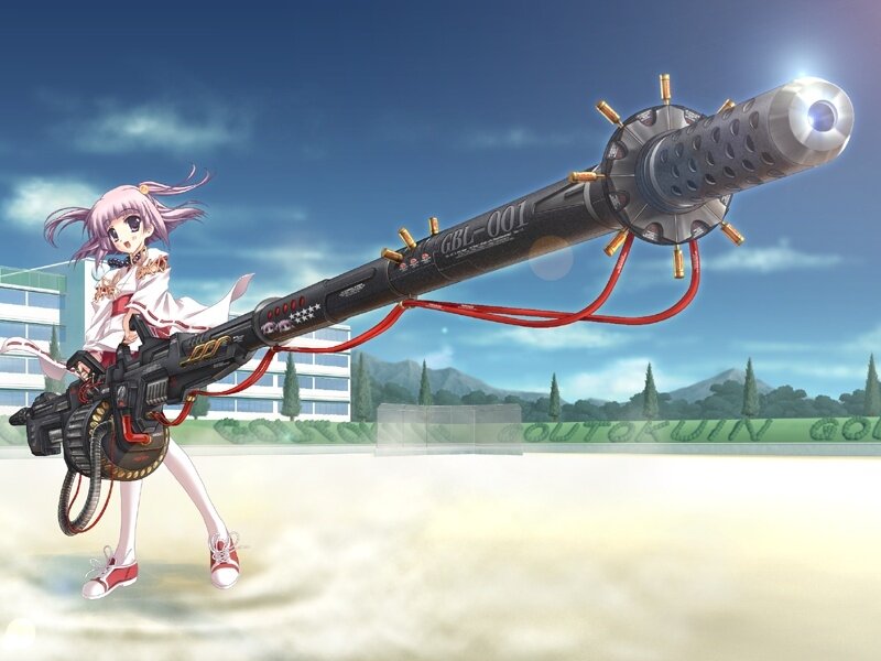 anime girl with giant gun