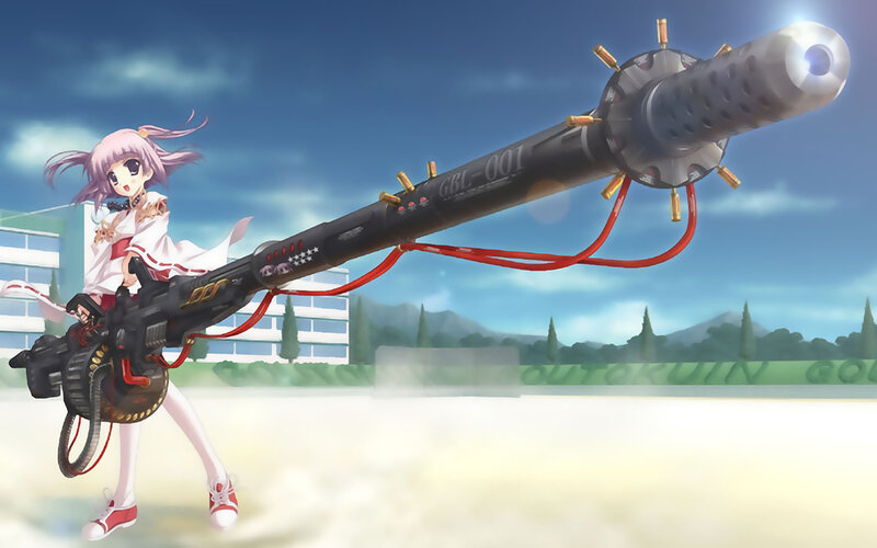 Anime girl with giant gun