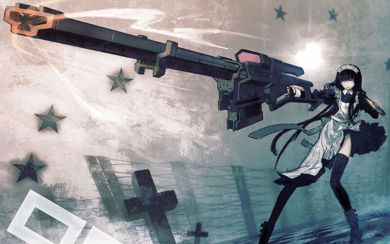 anime girl with giant gun