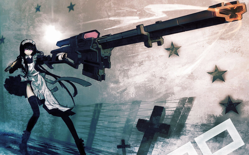 anime girl with giant gun