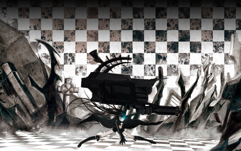 anime girl with giant gun