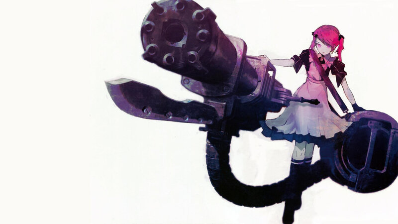 anime girl with giant gun