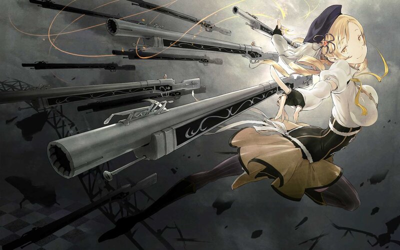 anime girl with giant guns