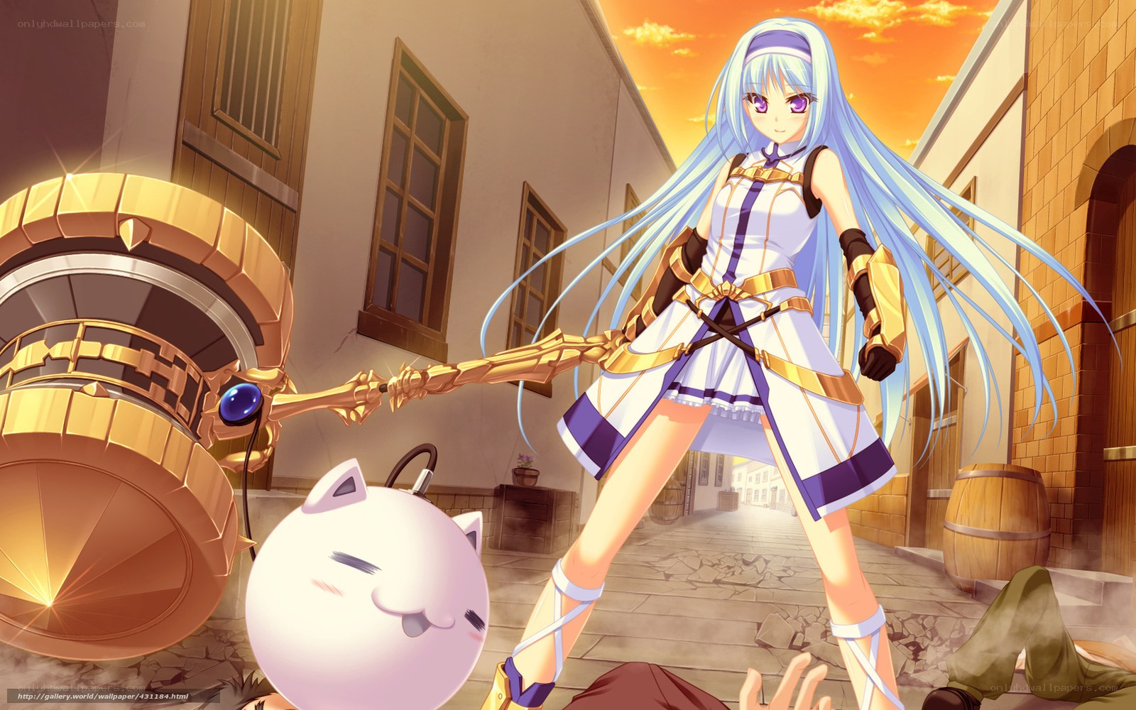 Anime girl with giant hammer