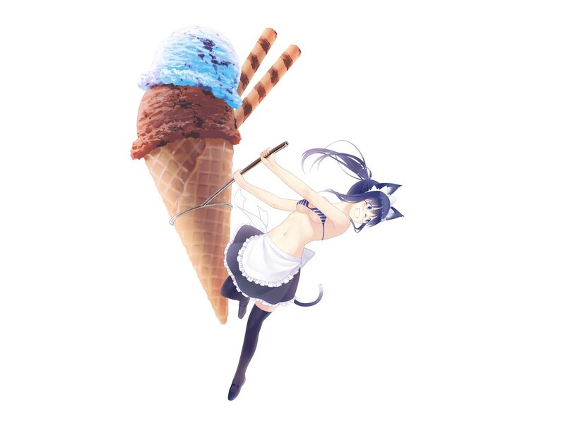 anime girl with giant ice cream