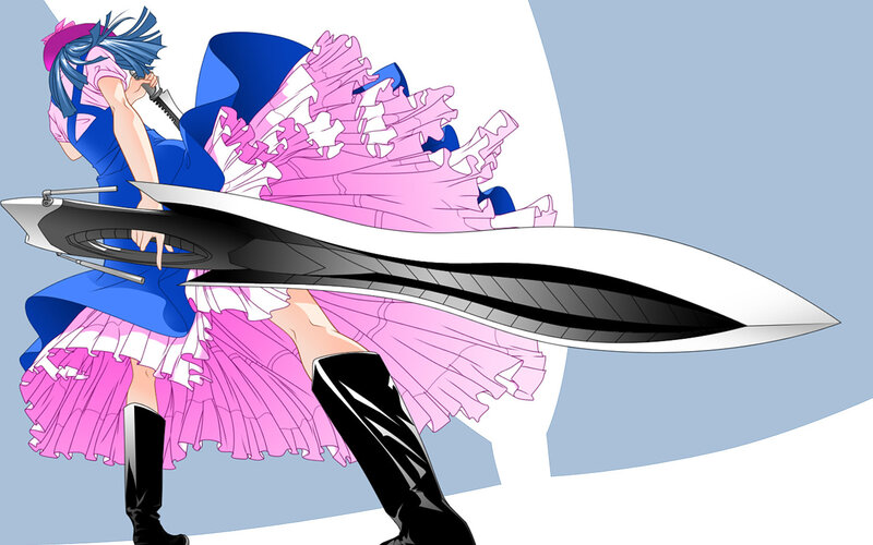anime girl with giant sword