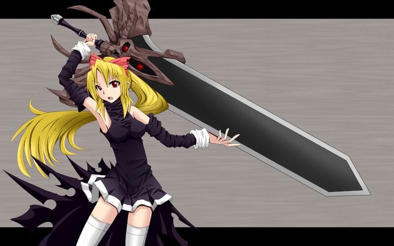 anime girl with giant sword