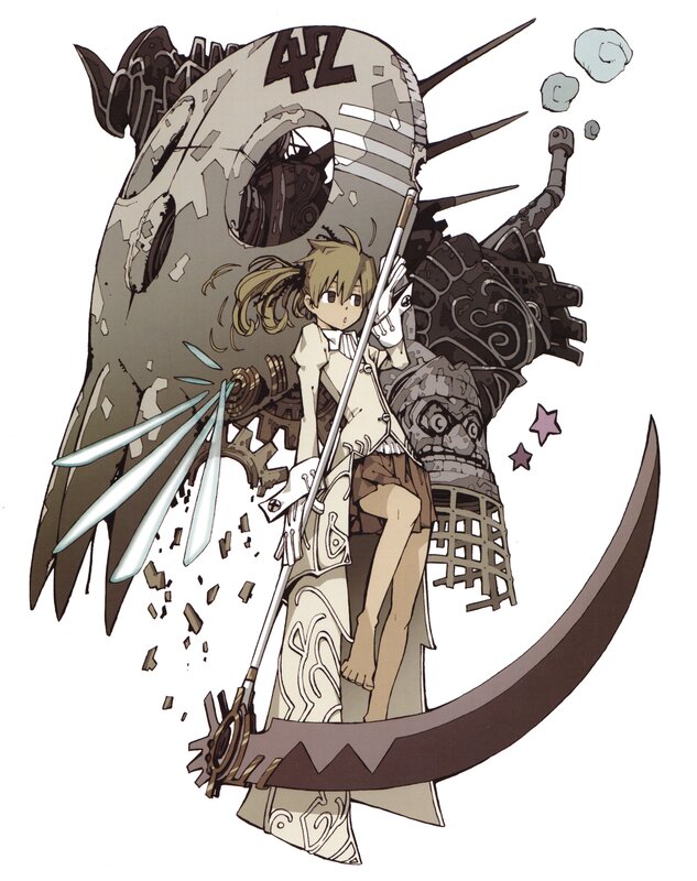 anime girl with giant weapon