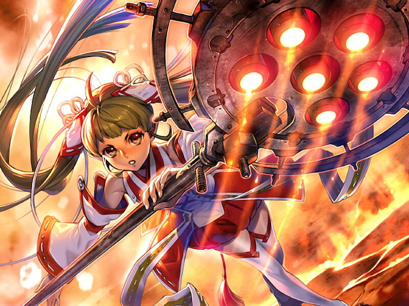 Anime girl with giant weapon