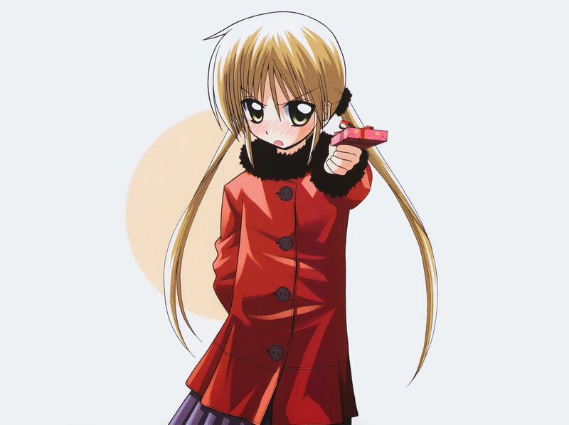anime girl with gift