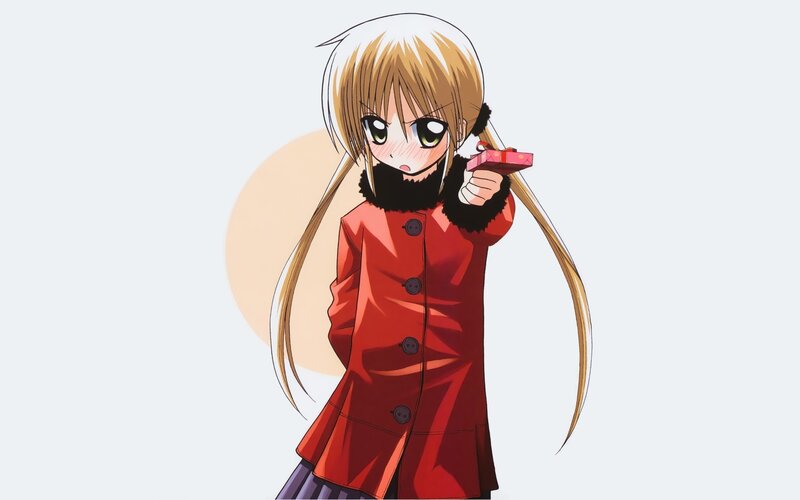 anime girl with gift