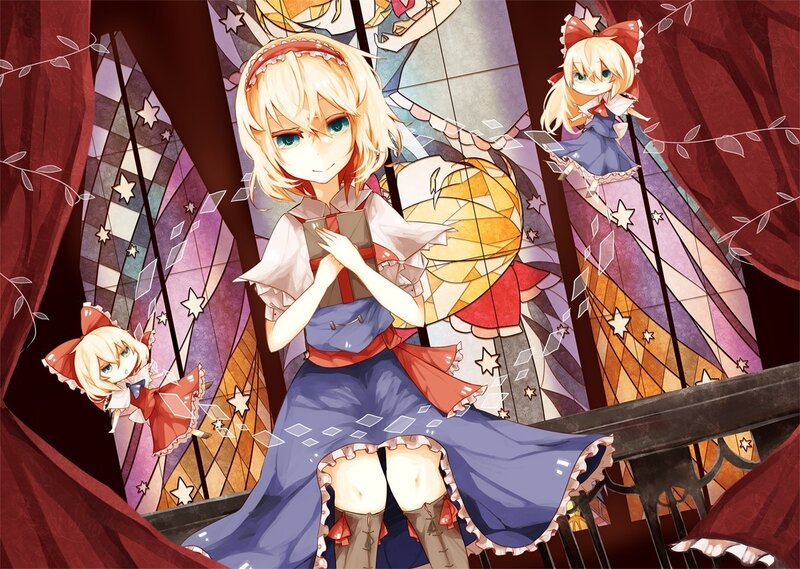 Anime girl with gift box