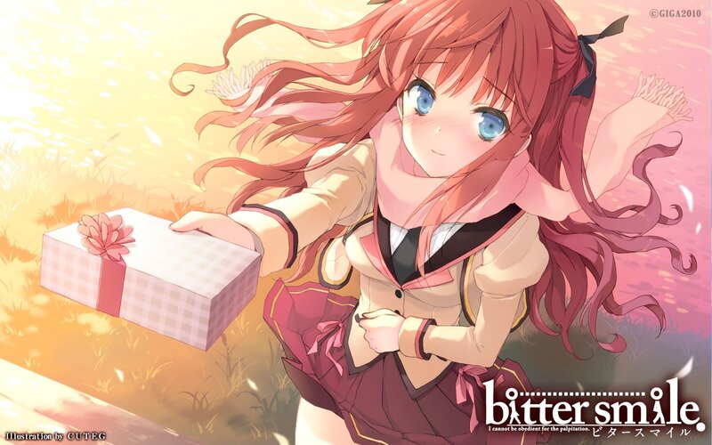 Anime girl with gift box