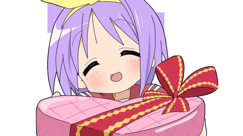 anime girl with gift box