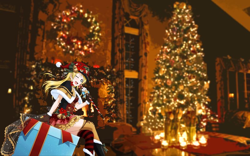 Anime Girl with Gift Box — Gold