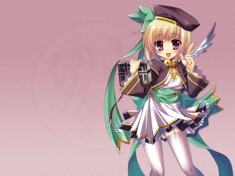 Anime Girl with Gift — Pink, Cheerful