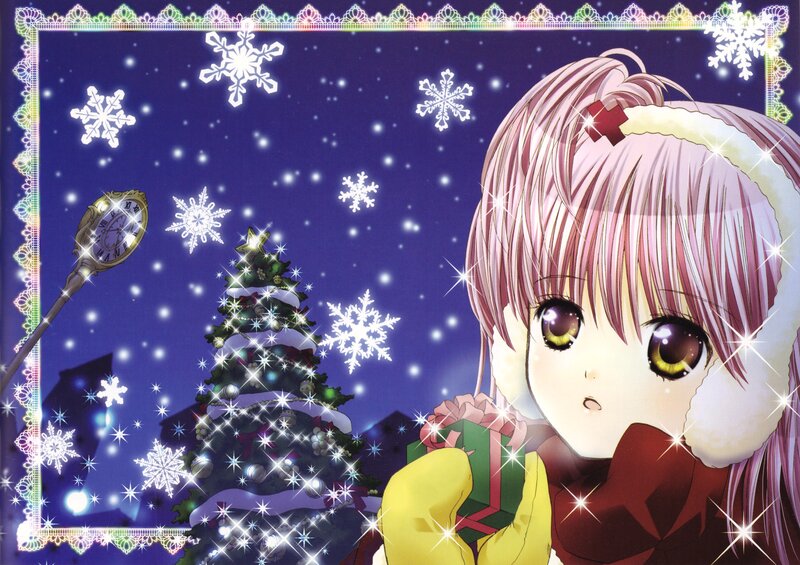 Anime Girl with Gift — Purple
