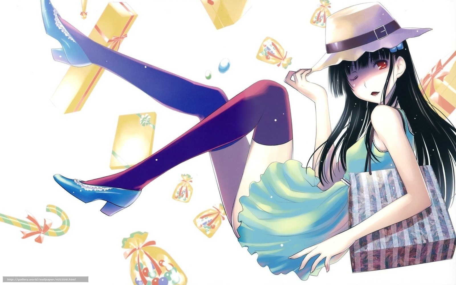 anime girl with gifts