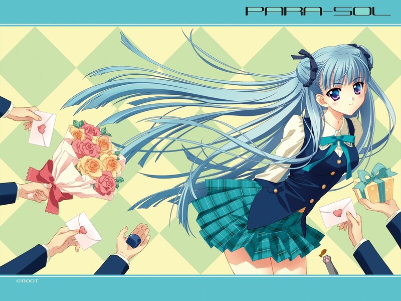 Anime girl with gifts