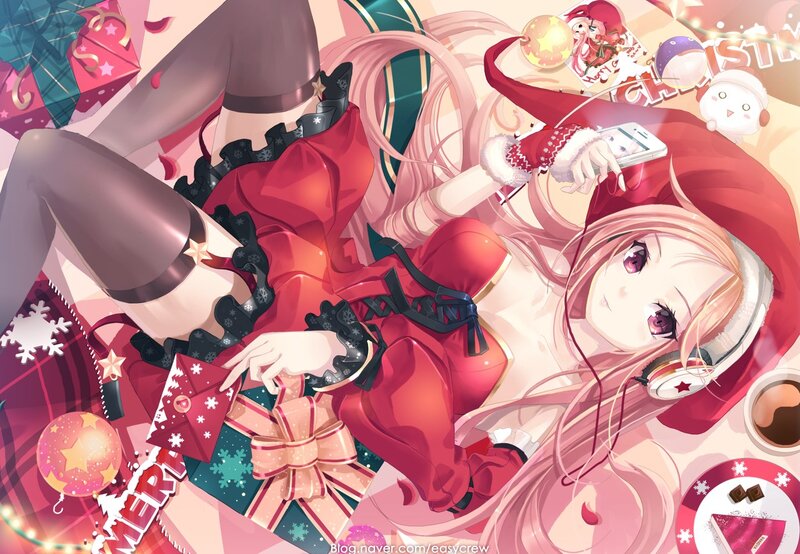 Anime girl with gifts