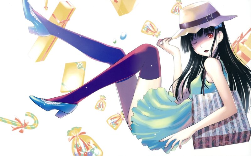 anime girl with gifts