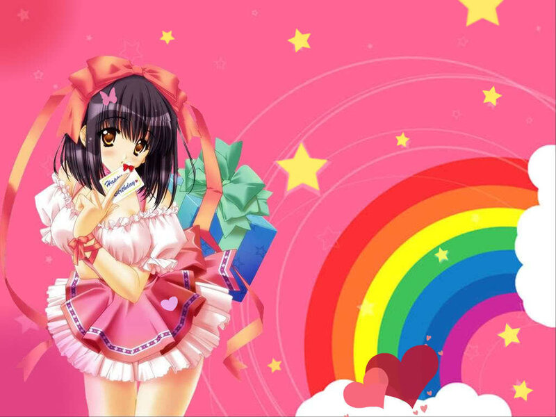 Anime Girl with Gifts — Pink