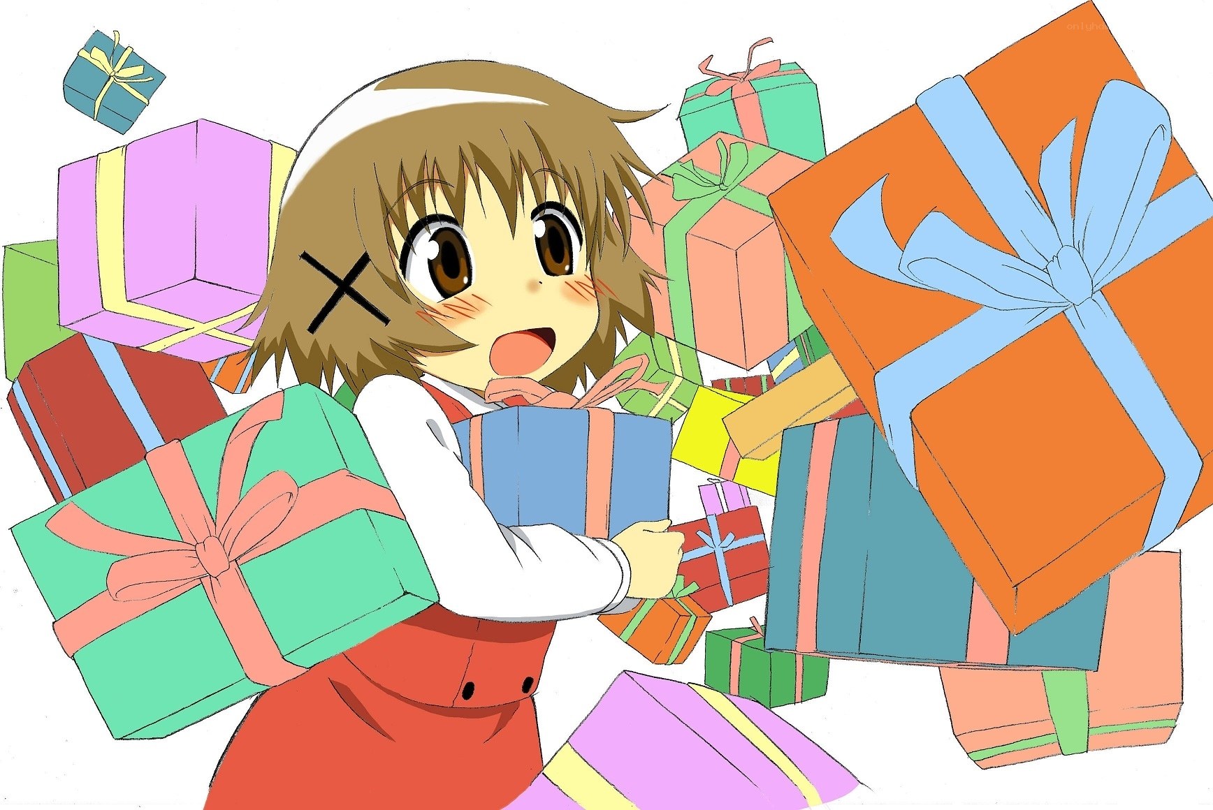 anime girl with gifts