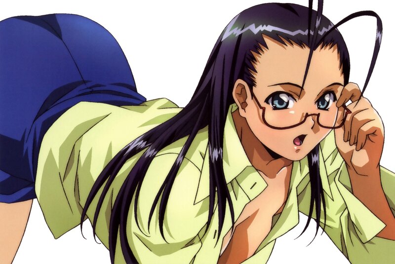 anime girl with glasses