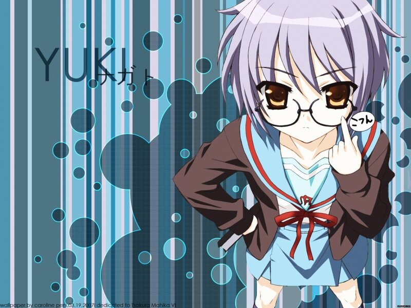 Anime girl with glasses