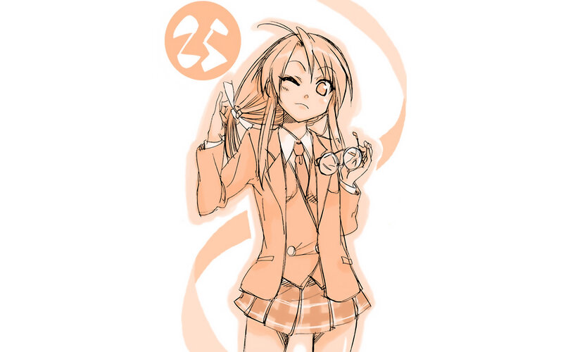 anime girl with glasses